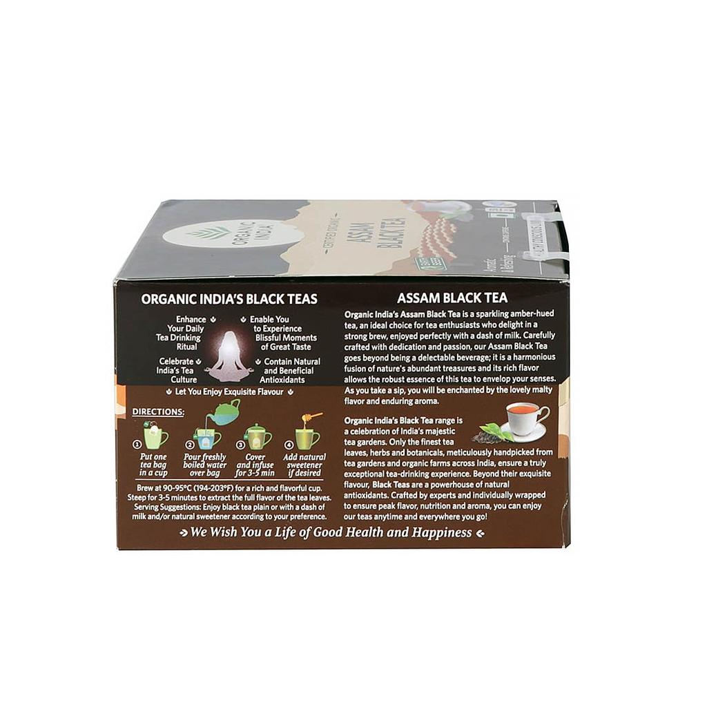 ORGANIC INDIA Assam Black Tea Strong Brew 50 Teabags For Daily Refreshing Aroma And Rich Flavor Experience