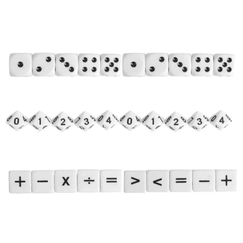 30x Mathematical Dice Game Props Toy for Children Mathematical Symbol Game Dices 1