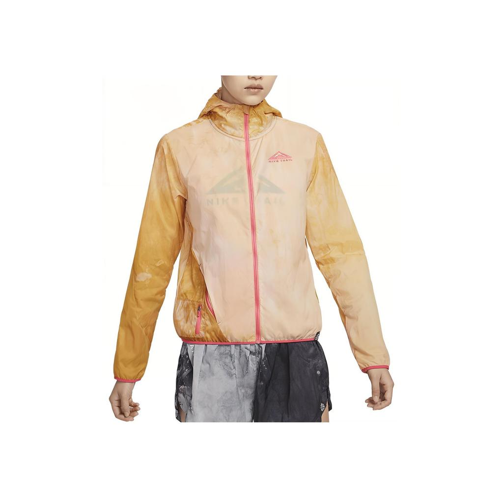 Nike Giacca da donna con cappuccio traspirante comoda a maniche lunghe Repel Giallo DX1042-611