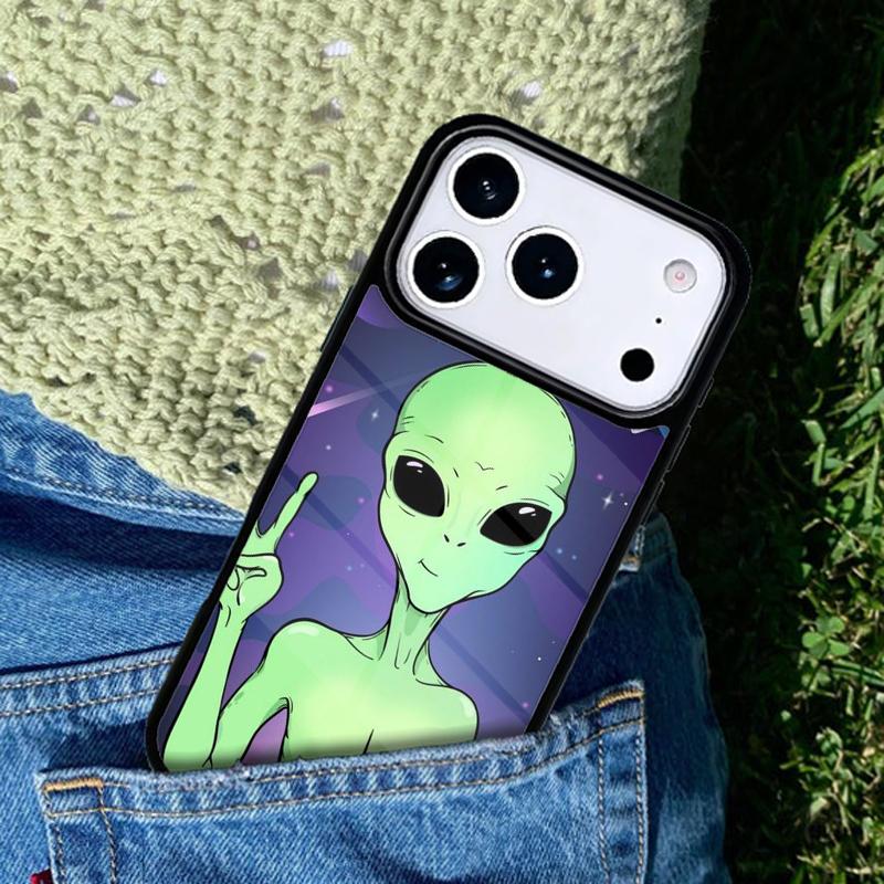 Aesthetics Cartoon alien Phone Case Cover for IPhone 11 12 13 14 15 16e 17 Pro Max Coque for IPhone 17 Air