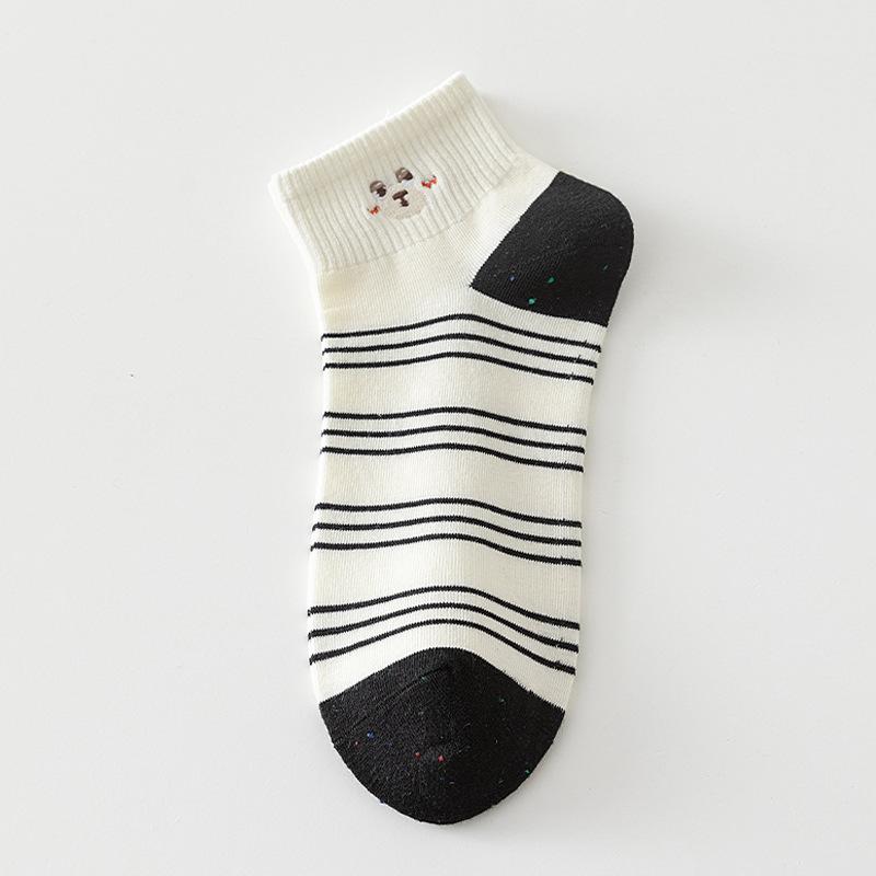 

Летние тонкие хлопковые носки для женщин, милые вышитые носки-лодочки в горошек с низким вырезом для женщин 1 pair