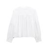 Spring 2025 Women's European and American Style Lace Pleated Shirt Top