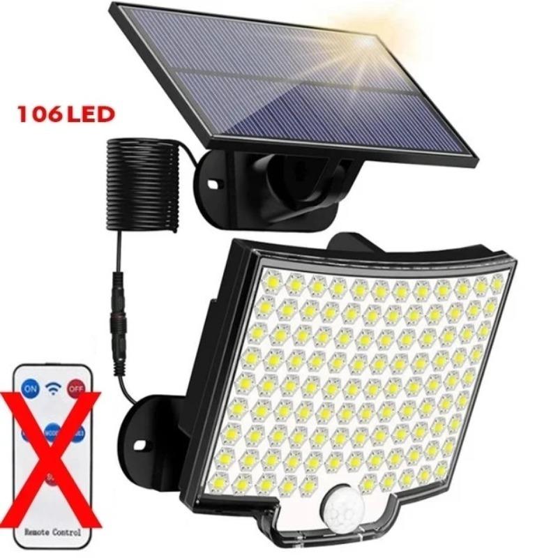 Solar Light Outdoor 106LED Spotlights IP65 Waterproof Motion Sensor Human Induction Solar Flood Security Lights 3 Lighting Modes
