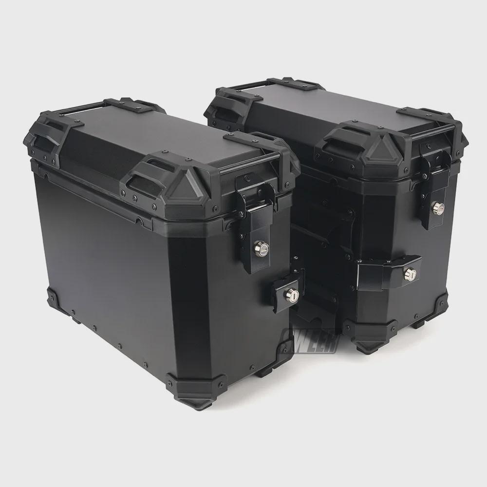 35L Black Warrior Waterproof Aluminum Motorcycle Side Box Set: Includes 18L Quick Release Anti-collision Side Box
