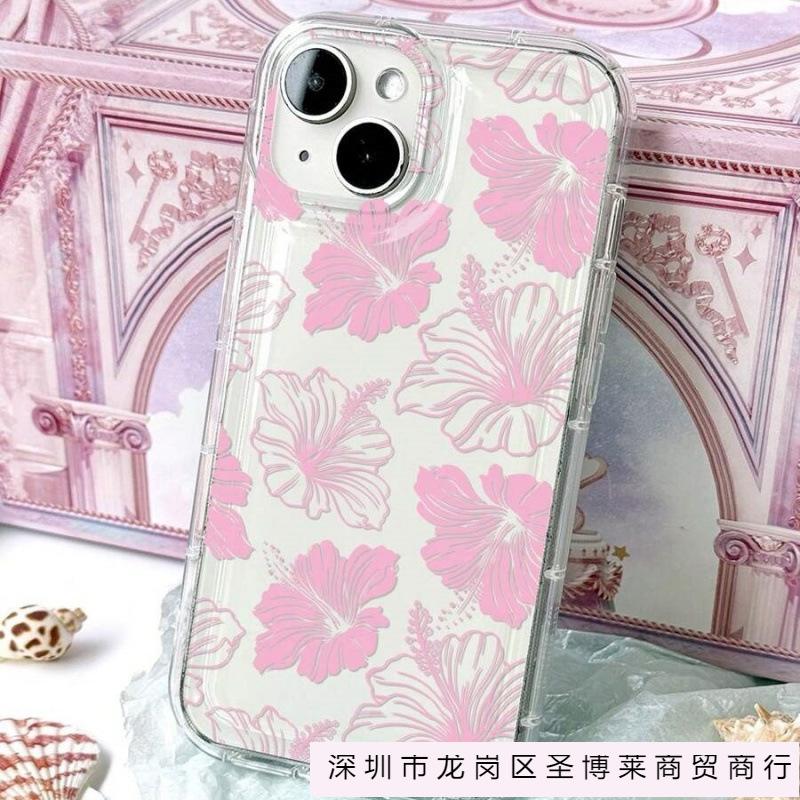 Pink line Fuso is suitable for Apple 16promax mobile phone case 15plus transparent 14 cartoon 13 airbag 12 Europe and America