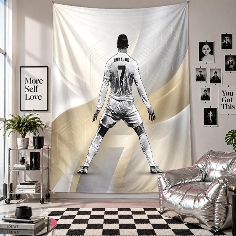 Cristiano Ronaldo Duvar Kilim Ev Dekorasyonu Yatak Odası Oturma Odası Arka Planı için Duvara Asılan Kumaş