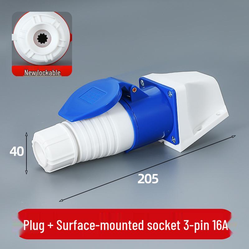 3/4/5 Pin Waterproof Aviation Connector, 32A, Three-Phase, Male & Female, Non-Explosion-Proof