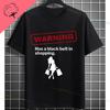 Unisex Funny Karate Graphic TShirt  Keep Training Until The Belt Turns Black Slogan Pure Cotton Shortsleeve Sports Tshirt