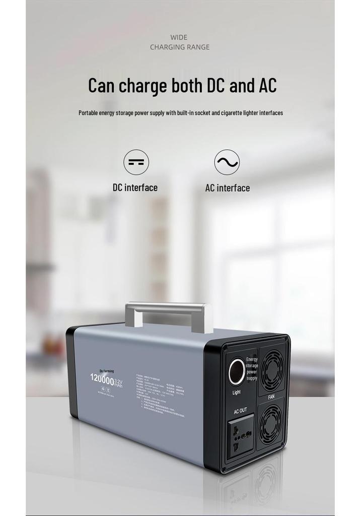 Portable LiFePO4 Battery Box: Multifunctional Outdoor Power Bank for Energy Storage and Emergency Lighting