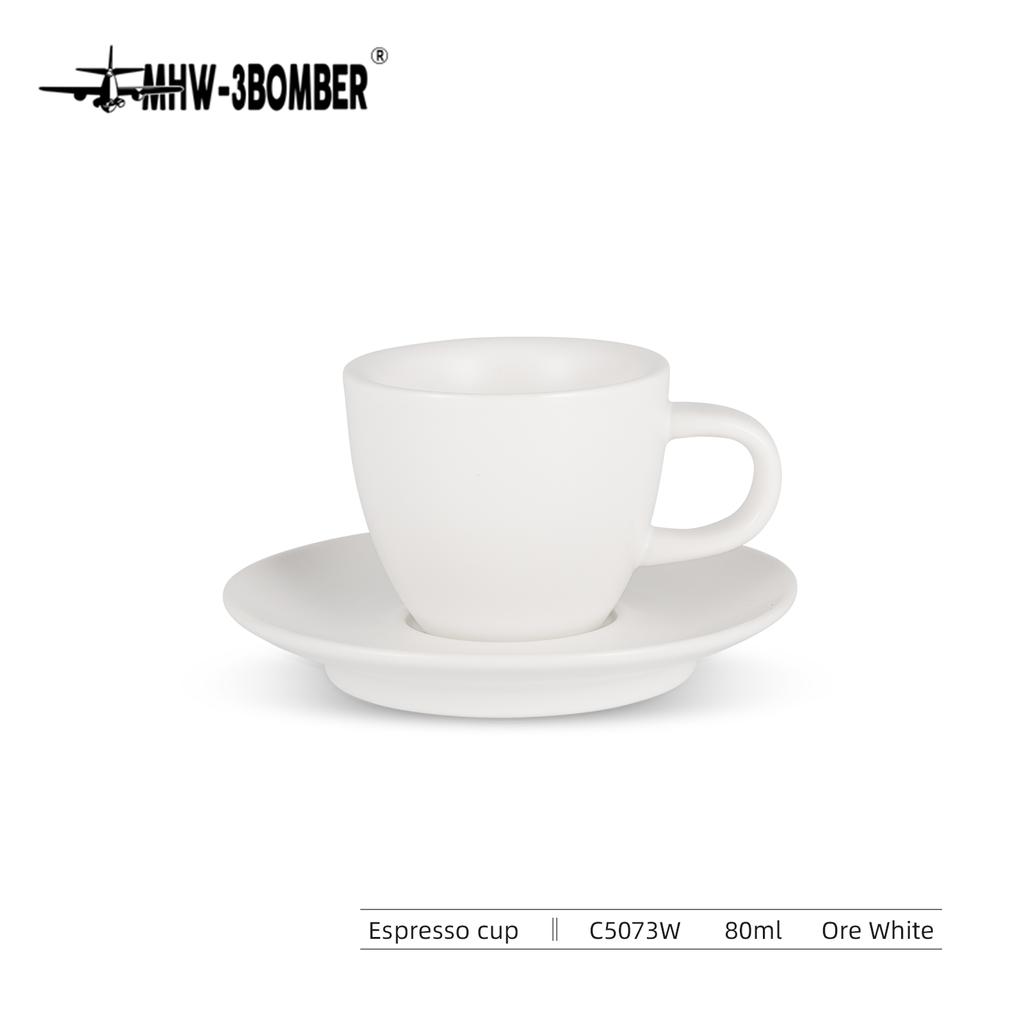 MHW-3BOMBER Espresso hrnek 80ml Keramický šálek na kávu s podšálkem Profesionální hrnek pro domácího baristu na latte art Vynikající kuchyňský doplněk
