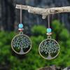 Retro Vintage Bohemian Geometric Drop Dangle Earrings For Women Ethnic Round Flower Leaf Tree Boho Earrings Female Jewelry Gift