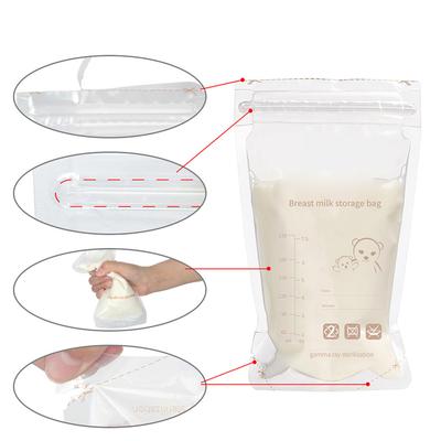 Sacos para Armazenamento de Leite Materno Sacos para Guardar Leite Materno 220mlCelsius 7.5oz Capacidade Pré-Esterilizados BPA Duplo -à Prova para Amamentação