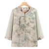 Yuzhaolin New Chinese Style Printed Shirt for Mid-Aged Women