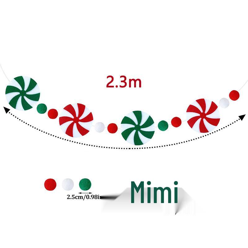 Christmas Theme Jewelry Store Decoration: Felt Garland & Tree Banner for Wall