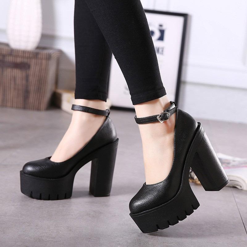 Large Size Single Shoes Women's New 14CM High Heels Fashion One-word Buckle Women's Shoes