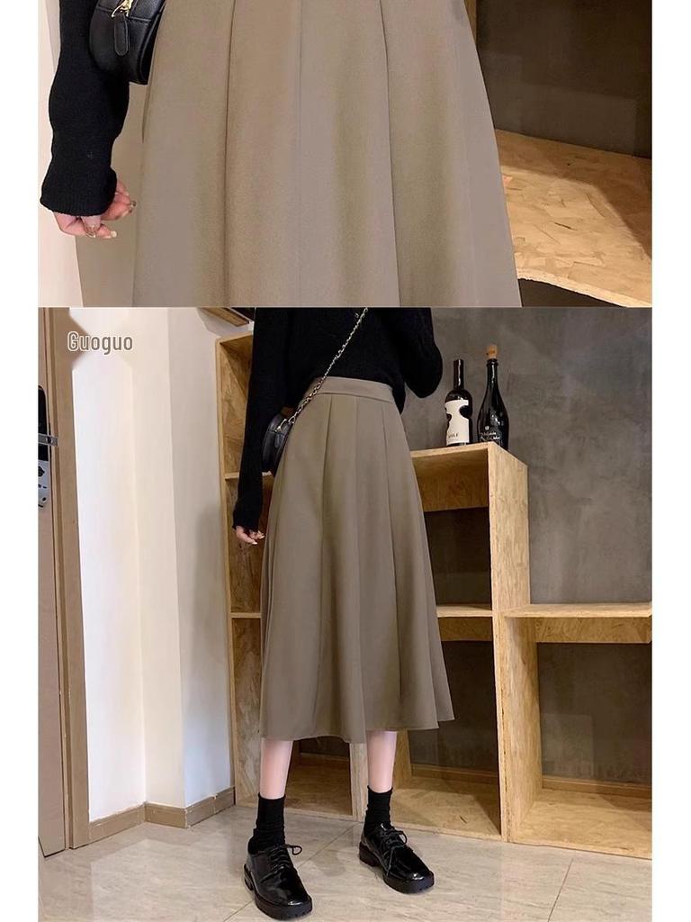 Women's Black Slimming High-Waisted A-Line Midi Skirt - Spring/Summer 2025 Collection