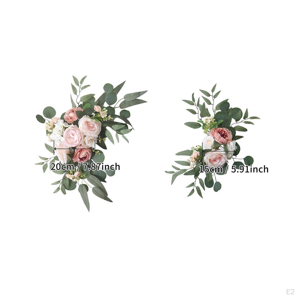 2Pcs Wedding Arch Flowers Backdrop Decor Hanger Welcome Signs Garland Ornament for Home Reception