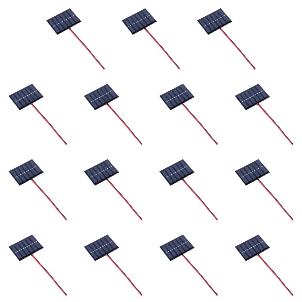 5-20Pcs Solar Cell 100MA 1W 3V DIY Polysilicon Solar Epoxy Cell Charger with Cable for Lamp Fan Pump for 2-3V Battery Charging