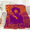 Guitarist Jimi Hendrix Throw Lightweight 240g Flannel Blanket Soft Skin-friendly for Summer Cooling