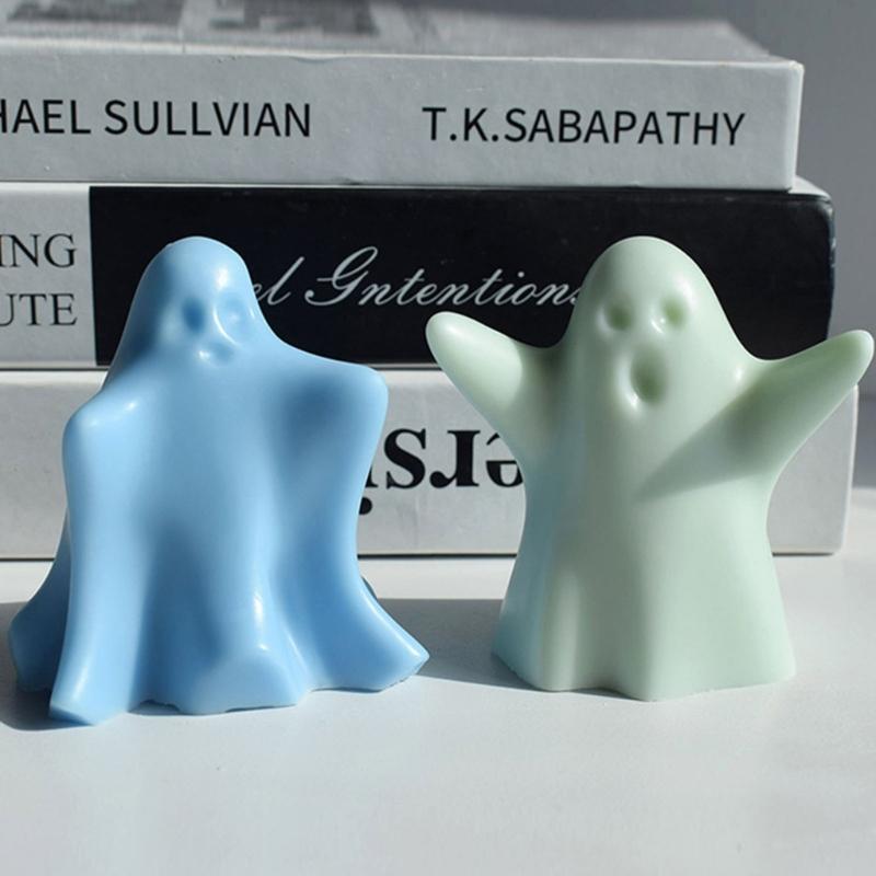 Halloween Soap Molds Candle Moulds Ghost Shaped Silicone Crafts Mould Silicone Material Gift for DIY Hand-Making Lover