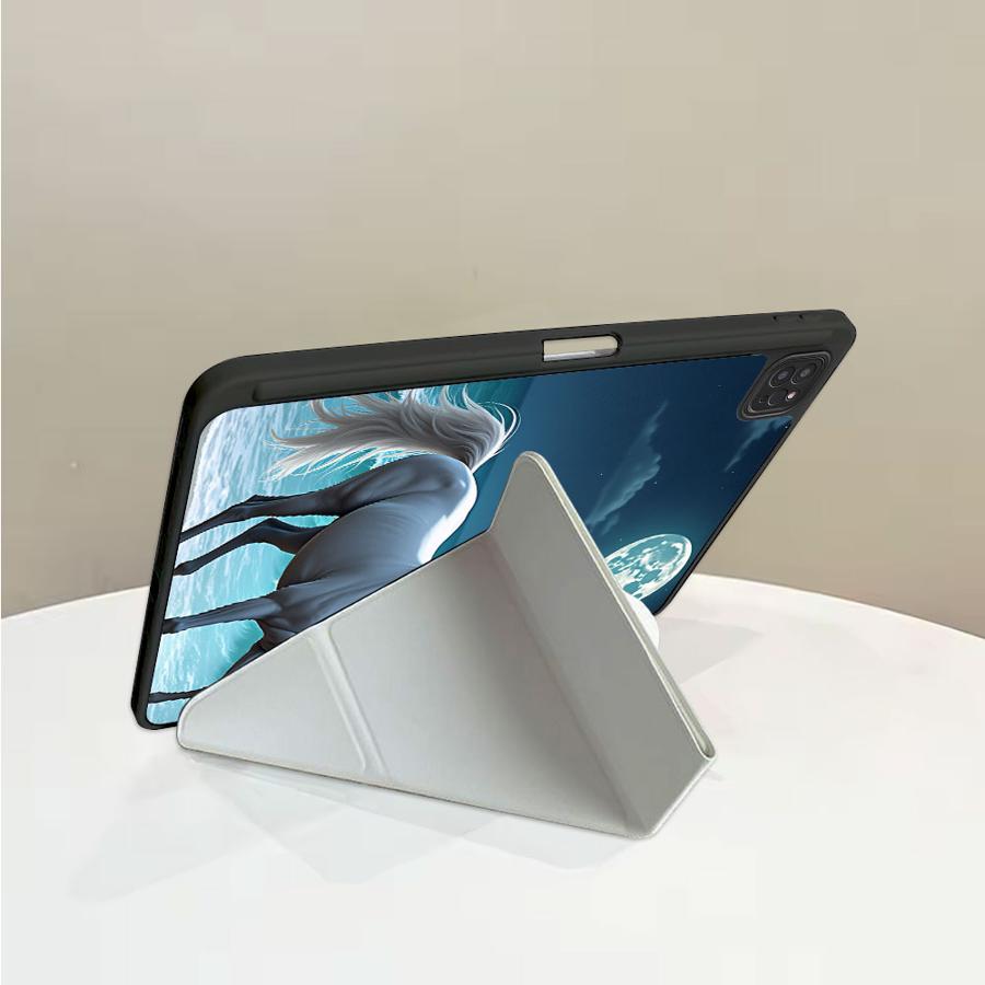 Holder Cover Tablet Case For iPad Air 4 5 M3 M2 1 2 M4 11inch Pro 11th 10th 9th 8th 7th 12.9inch Pro 2025 Mini 6 7 White Horse