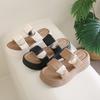 22 Spring and Summer New Platform Sandals Sports Style One-character Open-toe Sandals Tide