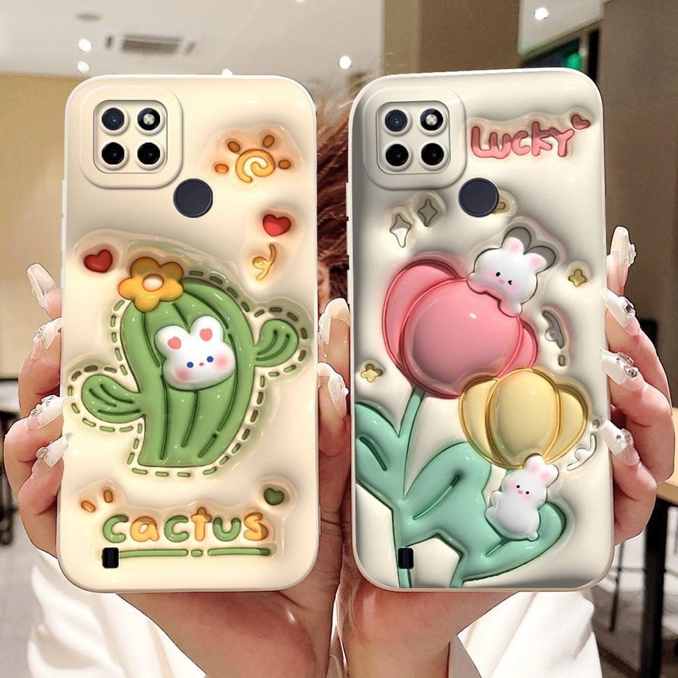 For Realme C21Y Case Luxury Painted Cover  RMX3261 RMX3263 Soft Silicone Phone Case For Realme C 21Y C21Y Coque TPU Back Cover