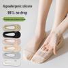 Mesh Ice Silk Women's Low-Cut Invisible Boat Socks with Anti-Slip Heel and Cotton Bottom