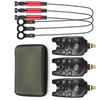 Fishing Bite Alarms and Chain Alert Swingers Set LED Indicator Alert Fishing Swingers with Zipper Box Red