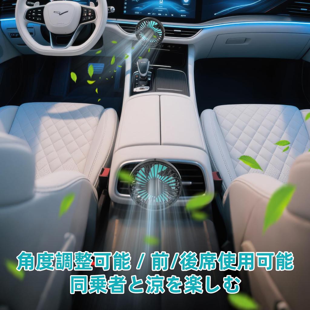 Car USB Fan, Car Fan, 3 Levels of Air Flow Adjustment, Adjustable Angle, Summer,