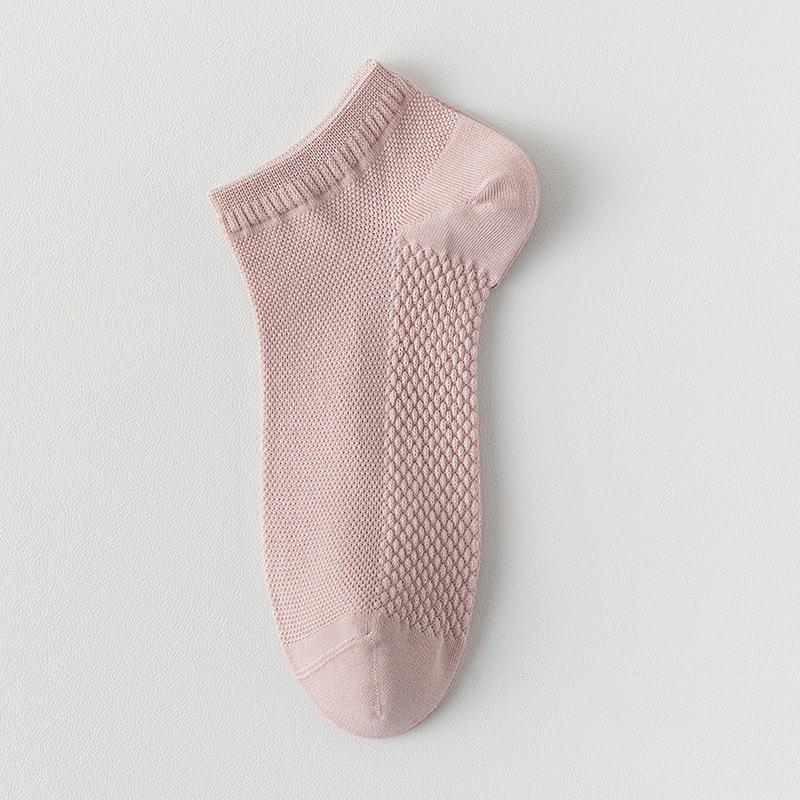 Damskie niskie skarpetki siateczkowe do masażu - Antybakteryjne, odporne na zapachy, cienkie skarpetki do kostki na wiosnę/lato, wszechstronny jednolity kolor do sportu.