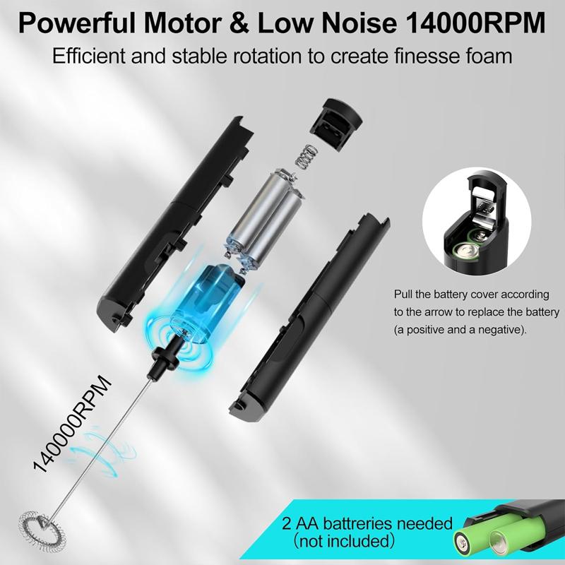 Milk Frother Handheld Battery Operated Milk Frother for Matcha Coffee Electric Drink Mixer Portable Mini Foam Maker Egg Tools