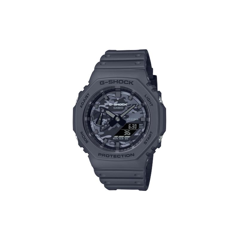 

Casio G-SHOCK Classic Octagonal Series Octagonal Camouflage Fashion Trend Quartz Movement Resin Strap Japanese and Korean Watch Men s GA-2100CA-8APR сірий колір