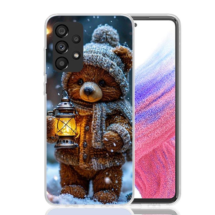 Animal Brown Cute Bear Phone Case For Samsung Galaxy A17 A16 A14 A15 A13 A57 A56 A54 A55 A53 A37 A36 A34 A35 A33 A26 A24 A25 A23