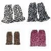 Y2K Furry Leg Warmers Leopard Print Plush Leg Coverings Vintage Winter Leg Warmers  Spicy Girls