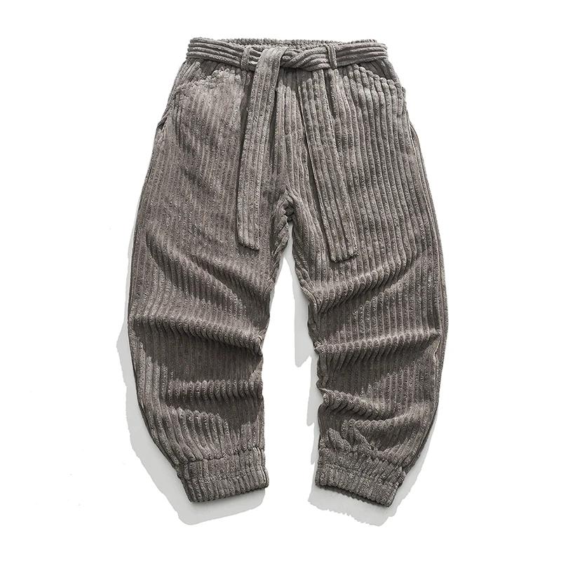 Men Thick Corduroy Pants 2026 Men Korean Warm Harem Pants Autumn Winter Men Loose Harajuku Trousers Male Casual Sweatpants