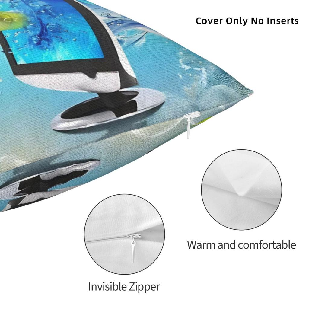Frutiger Aero Aesthetic Fish Pillow Cover Kawaii Pillow Case Soft Graphic Cushion Cover Pillowcases For Living Room Chair