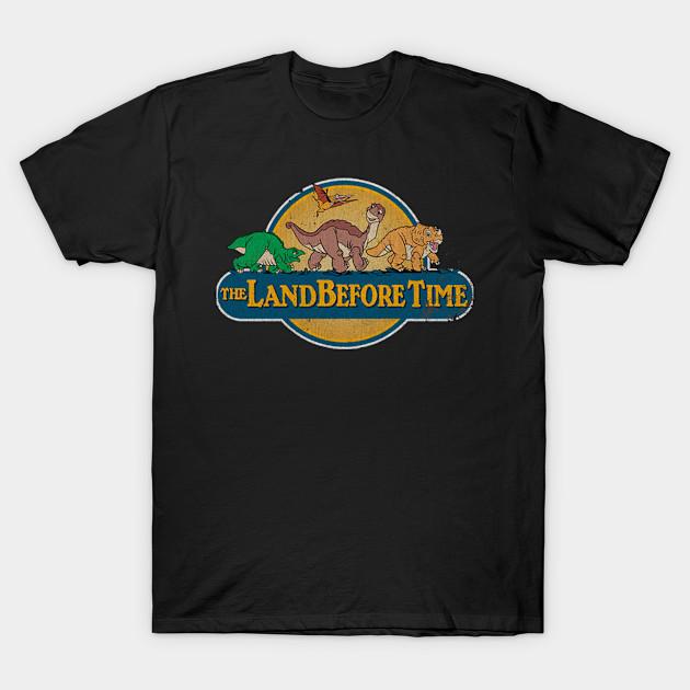 Men Black Print T-shirt Land Before Time 16 No-Cut Transfer Paper Print Cotton Tshirt S чёрный