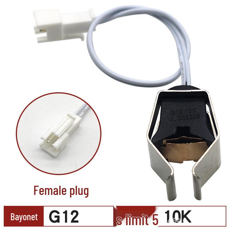 Wall-Mounted Boiler Sensor: G12G18 Pipe Clamp Probe with 10K/50K Snap-On Plug