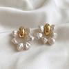 South Korea's new super fairy temperament pearl stud earrings women's light luxury small high-end sense metal stud earrings Internet celebrity ear