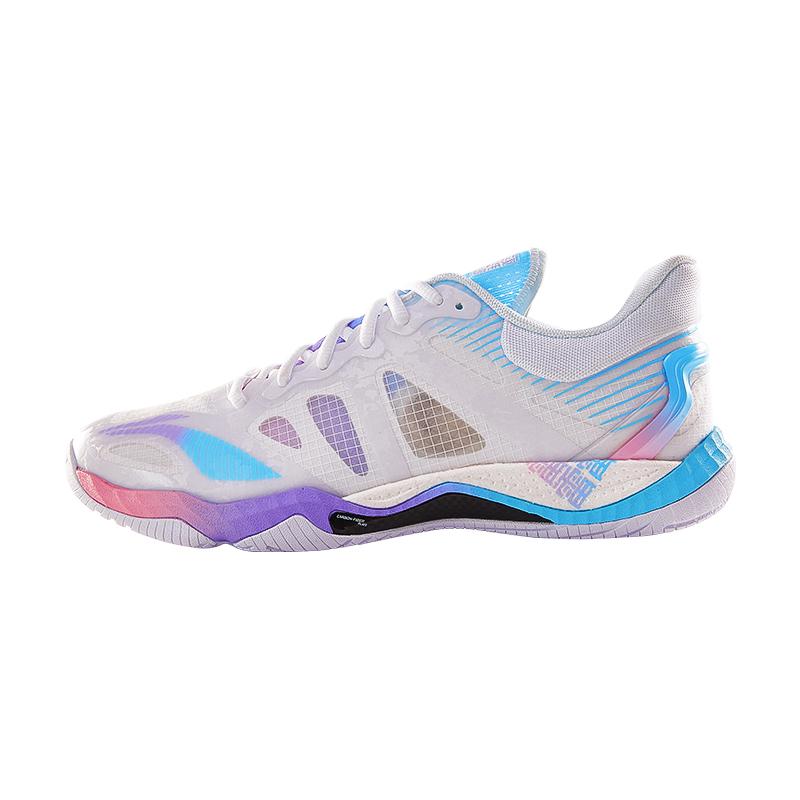 New LiNing Shock Absorbers Slip Resistant Breathable Low Top Badminton Shoes Unisex White Blue AYAR001-5