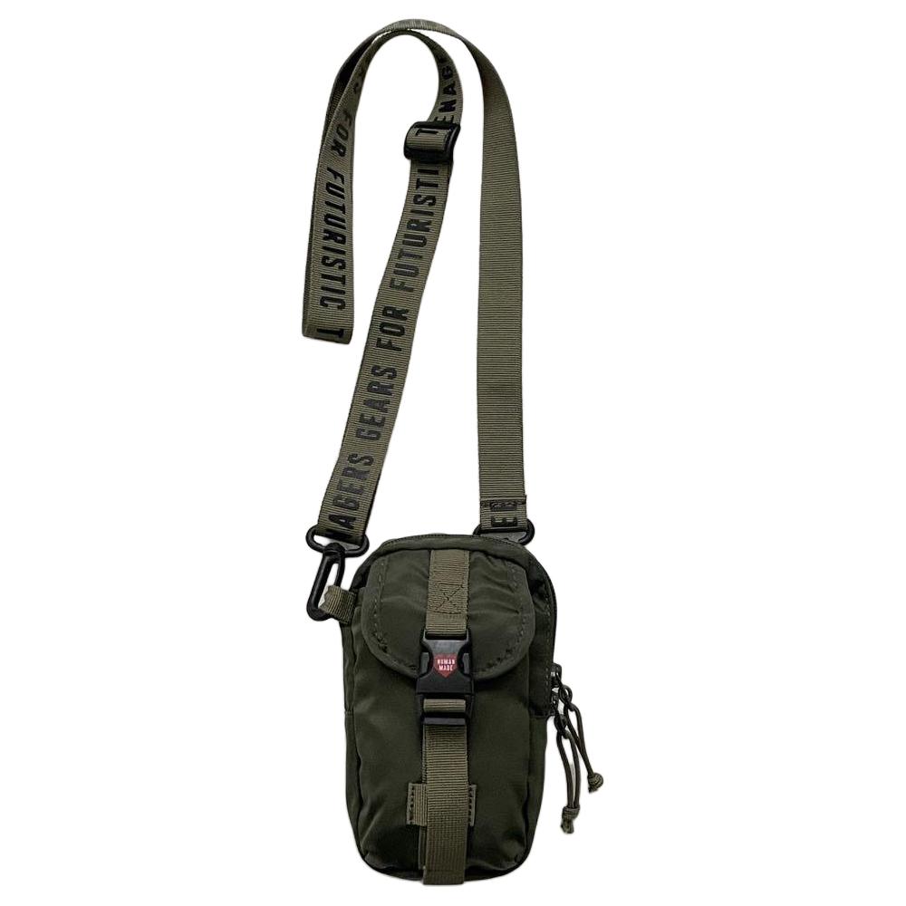 New HUMAN MADE Nylon Shoulder Bag, Crossbody Bag Mini Unisex Olive HM24GD038-OLIV