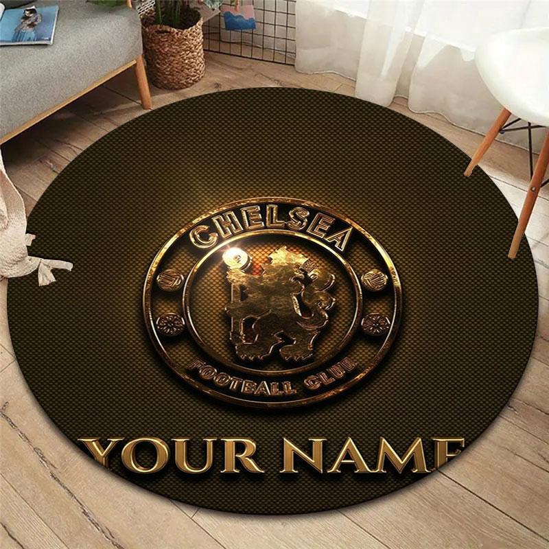 Chelsea F Custom Name Round Area Rug,Carpet Rug for Living Room Bedroom Sofa Playroom Decor,Non-slip Floor Mat