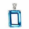 Naturlig Blå Topas 91 ct Certifierat 925 Sterling Silver Smaragdslipade Ädelstenar Hänge MY.PD-67-NS