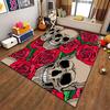 "Skull and Red Rose Printed Carpet with Gothic Art Design" Suitable for use as an anti-slip for living room bedroom sofas