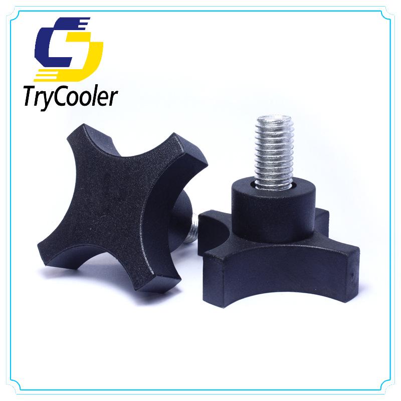 

57mm Square Cross Handle Rubberized M10 Hand-Tightening Screw with Plastic Head, Customizable, Free Sample Available