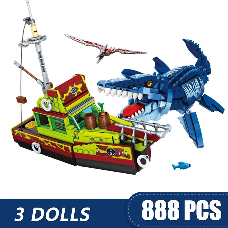 888 ШТ. Світ Юрського Періоду Динозаври Конструктор Цеглинки Парк Тварин Втеча Динозавра Іграшки для Дівчат Хлопчиків Дітей Набори Моделей