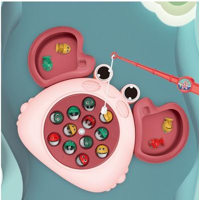 Children'S Fishing Toys Pussy Cat Magnetic Fish Electric Rotating Fishing Competition