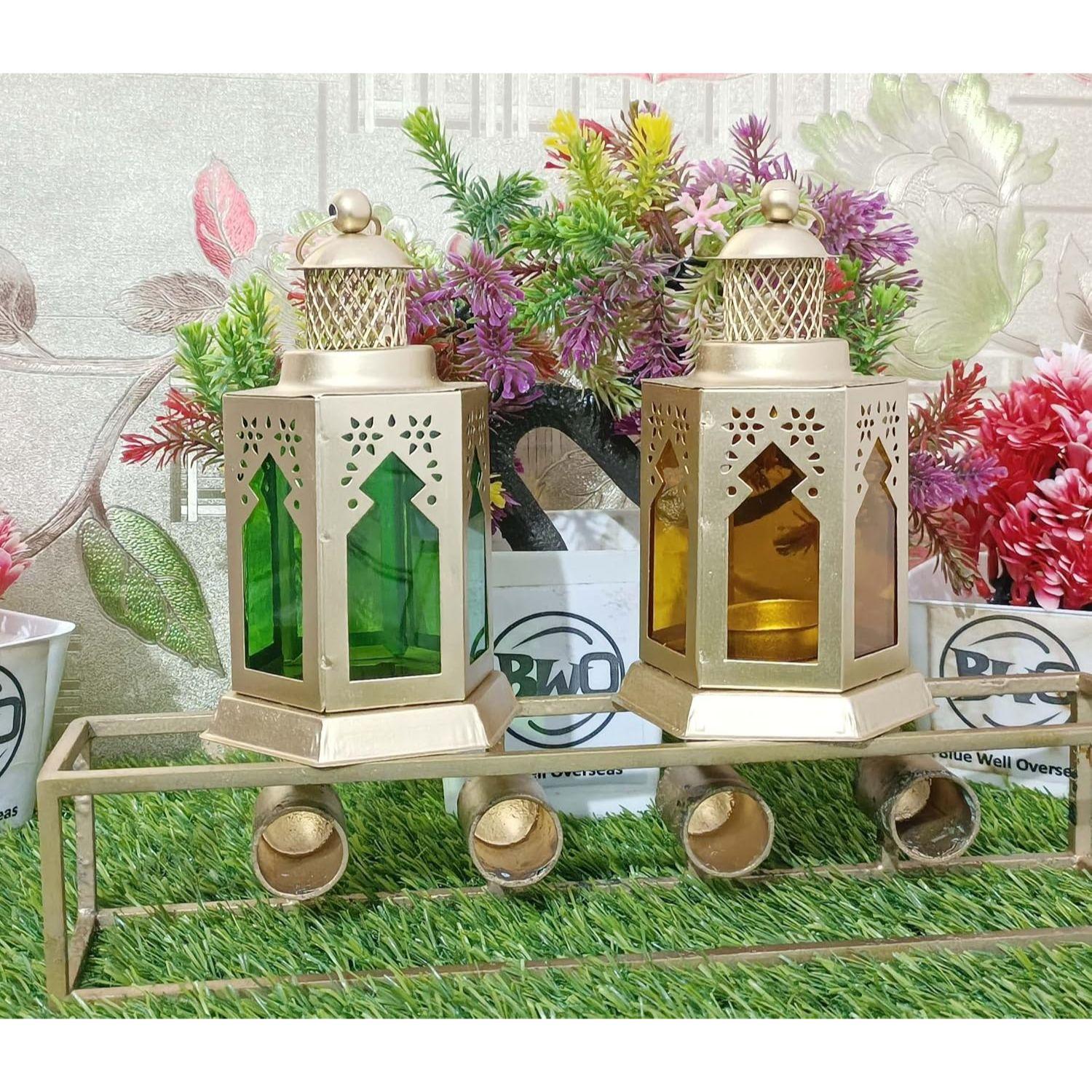 

Красивый домашний декоративный фонарь, подсвечник, подвесной фонарь, подсвечник для чайной свечи для Дивали, декоративный металлический подсвечник (Желто-зеленый)