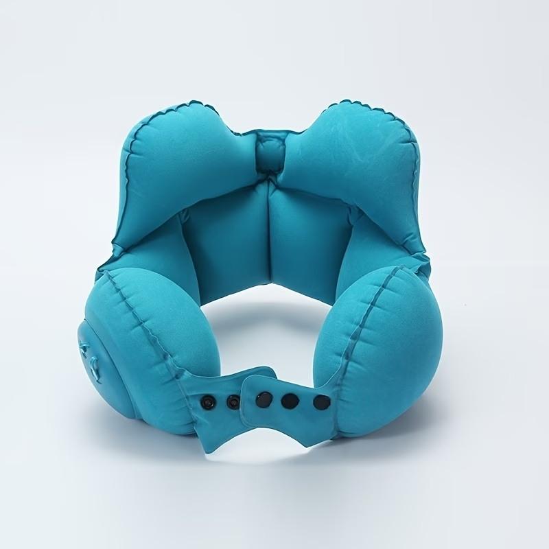 1pc Compressible Inflatable Neck Pillow, Portable Travel Cervical Support Pillow, Inflatable Air Neck Rest for Plane & Naps